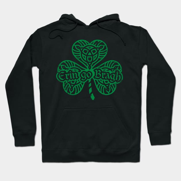 Erin go Bragh! Shamrock (green print) Hoodie by SaltyCult